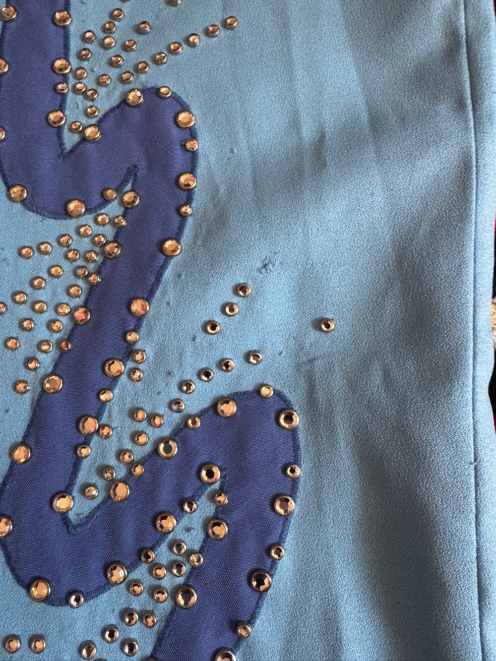 Vintage Silvia's Costume Baby Blue Rhinestone Western Suit Sz XS - Picture 5 of 16